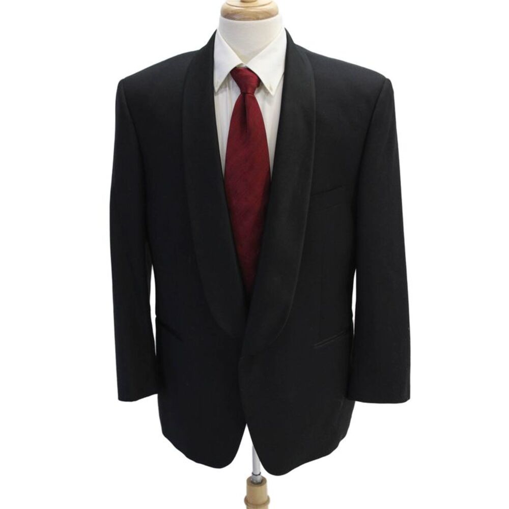 Vito Ruffolo Men's Long Sleeves Lined One Button Basic Jacket Black Size 42